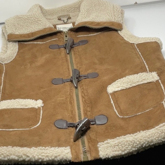 Ruff Hewn women’s suede/faux shearling vest, size large - Picture 4 of 9